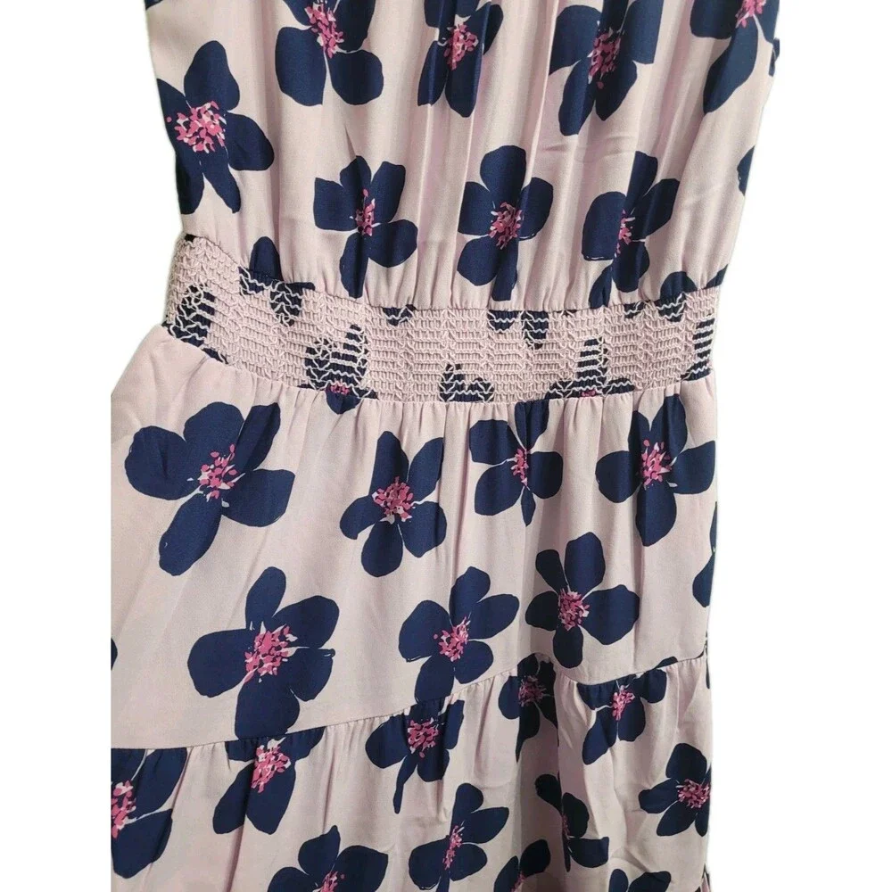 Kate Spade New York Grand Floral Smocked Waist Sleeveless Midi Dress NWOT Medium